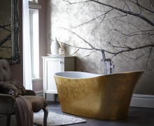 Holywell Metallic Effect Acrylic Bath in Gold